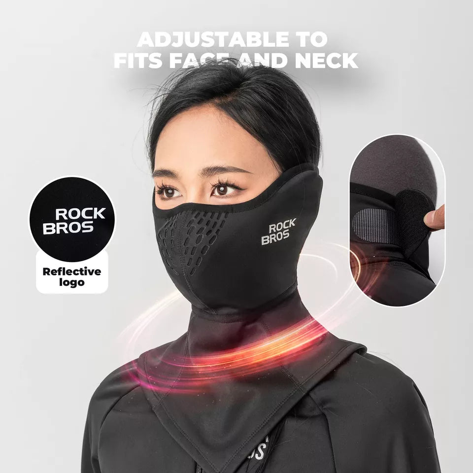 ROCKBROS Winter Half Balaclava sähköpyörän/polkupyörän/moottoripyörän naamari Fleece Nukkua lämpimästi