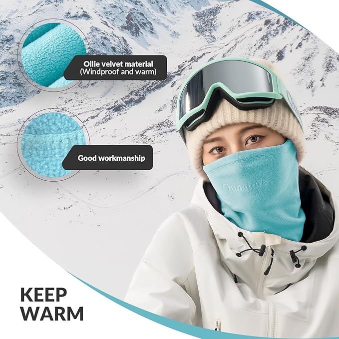 Qunature Winter Neck Warmer Ski Tube huivi Fleece Paksu Tuulenpitävä Hengittävä Thermal Neck Kaulahuivi Naisten ja Miesten Ulkourheilu Hiihto Juoksu Pyöräily Lumilautailu