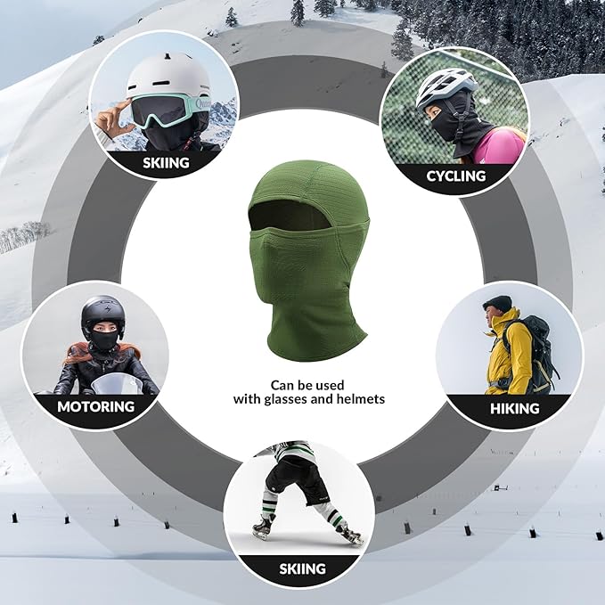 Qunature Balaclava Talvi Ski Mask Balaclava Ski Moottoripyörä Naamari Naisten/Miesten lämmin Tuulenpitävä Hengittävä Balaclava ulkourheiluun Hiihto Lumilautailu Pyöräily