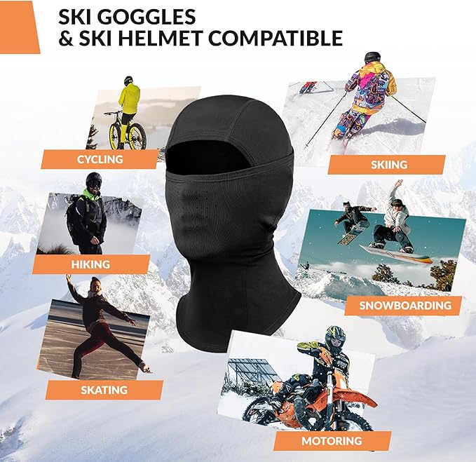 Qunature Balaclava Balaclava Winter Ski Mask Tuulenpitävä Hengittävä kasvonaamio M/L Ulkourheiluun Hiihto Pyöräily Lumilautailu Moottoripyöräily Naiset/miehet