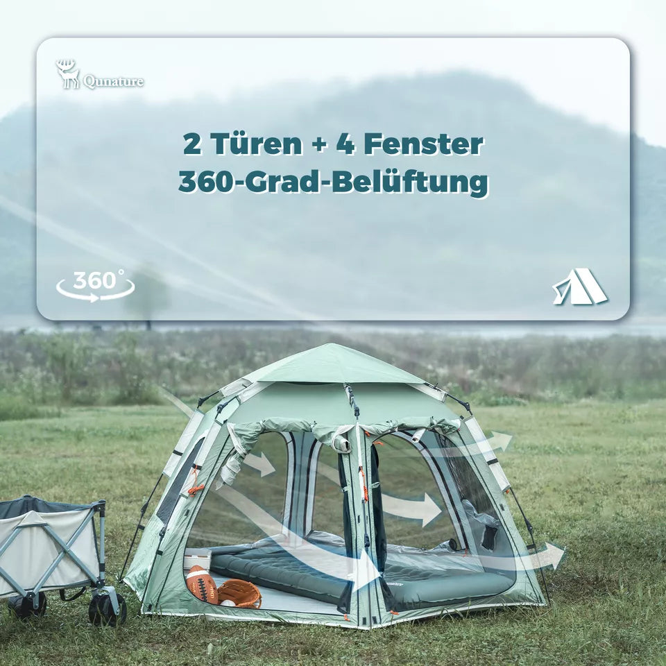 Qunature Camping Teltta 2-4 hengen Pop-Up Teltta Dome Teltta Leirintäteltta Vedenpitävä