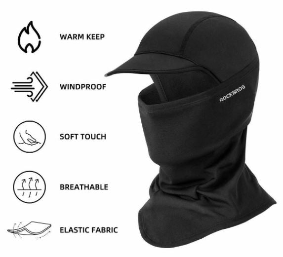 ROCKBROS Winter Balaclava Mask Lämmin Cap Hat Polkupyörän Naamio