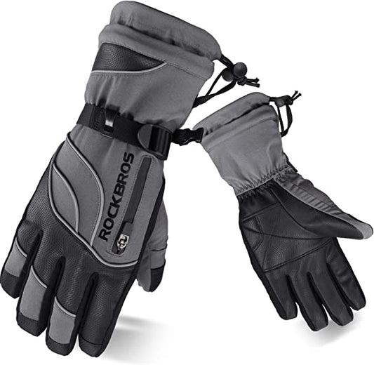 ROCKBROS Winter Gloves Lasketteluhanskat Naiset Miesten Lämpimät Tuulenpitävät Ski Lumilautailuun -20 astetta